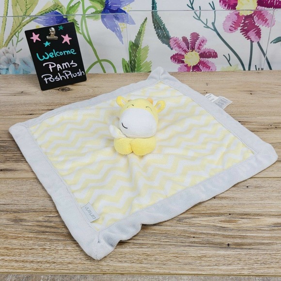 Carters COW Baby Lovey Security Blanket Yellow Soft Plush Toy - Picture 1 of 5
